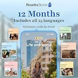 Rosetta Stone Learning Software, ALL 25 Languages Included, 12 Month Subscription, Compatible with PC, Mac, iOS, Android, Online Code, Learn to Speak Spanish, French, English, Japanese, German, Italian and More