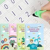 Grooved Magic Practice Copybook, Reusable Grooved Handwriting Workbooks, Writing Practice for Preschool Kids Age 3-5 ​Calligraphy