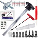 Richcat 51025 Quick Tire Valve Change Tool for Cars,Tire Valve Stem Core Quickly Replacement Tool Kit,Perfect Tool for Replacing Leaky Valves in Cars,ATVs,Trucks, etc.with TR413/TR414