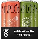 Aplós Canned Variety Pack of Non-Alcoholic Cocktails, Formulated with Adaptogens and Botanicals, Low Calorie, No Added Sugar Beverage (8 Pack, Ume Spritz & Chili Margarita)