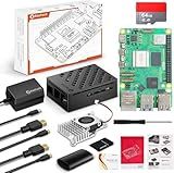 RasTech Raspberry Pi 5 16GB Kit 64GB Edition with Active Cooler,GaN 27W 5.1V5A USB-C Power Supply,Pi5 16GB Board,64GB Card Readers Kit, Case for Pi 5,Dual 4K Micro HD Out Cables and User Manual