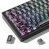 dagaladoo Grey Clear keycaps,Transparent keycaps 60 75 100 Percent,Ceramic Jelly Key caps Set,Shine Through Key caps.,MDA Profile Keyboard Key Cap for Mx Switches Mechanical Keyboard(115key)