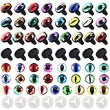 TOAOB 25 Pairs Glass Dragon Eyes Safety Eyes 12mm Assorted Colors Flatback Scrapbooking Dome Cabochons Eyes with Disks Shank and Washers for Stuffed Animals Amigurumis Crochet Bears Dolls Making
