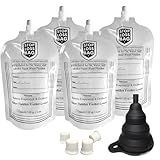4 StopLoss Bags with Collapsible Funnel & Extra Caps for Fine Wood Finishes. Airtight, Reusable, Space-Saving Storage Pouches. Transfer, Dispense & Preserve Oil, Varnish, Stain, Gloss & Dye Finishes