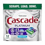 Cascade Platinum Dishwasher Pods, Dishwasher Detergent, Dish Detergent Soap, Fresh, 12 count