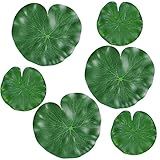 WhistenFla Floating Lily Pads for Ponds, 6Pcs Realistic Lily Pads Leaves Artificial Floating Foam Lotus Leaves Plastic Foam Water Lily Pads Foliage Pond Decor for Pond Pool Koi Fish Patio Aquarium