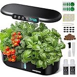 Ahopegarden Hydroponics Growing System kit: 12 Pods Indoor Herb Garden with Smart Environmental Detection - Full Spectrum LED Grow Light for Growing Vegetables，Herbs and Lettuce - Home Gardening