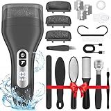 Electric Callus Remover for Feet,Rechargeable Electronic Foot File Pedicure Tools,Professional Waterproof Foot Scrubber File,Portable Pedi Feet Care for Cracked Heels &Dead Skin with LCD Display