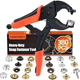 Heavy Duty Snap Fastener Tool, Snap Setter Tool with 100 Sets 4 Color Boat Cover Snaps, Snap Repair Kit, Repairing Boat Covers, Canvas, Fabric, Tarps