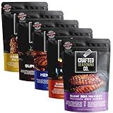 Crafted Seasonings Co. BBQ Rubs and Seasoning Blends – 5 Pack Dry Rubs for Smoking and Grilling, Handcrafted BBQ & Smoker Accessories, Grill Seasoning Set, Gifts for Men & Him