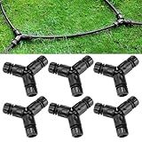 Tuanse 6 Pcs 3 Way Snip-n-drip Angle Connector for 1/2 Inch Drip Irrigation Tubing, Irrigation Tubing Connectors for Raised Garden Beds Planter Box Backyard Vegetable Plots