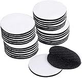 BRAVESHINE Double Sided Adhesive Tapes - 24PCS Sticky-Back Hook and Loop Tapes - Self-Adhesive Sticky Tape - Carpet Pad Mounting Tape for Wall Decorations or Tools Hanging - Round 2 inch