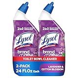 Lysol Toilet Bowl Cleaner Gel, For Cleaning and Disinfecting, Septic Safe Toilet Bowl Cleaner, Lavender & Cotton Blossom Scent, 24 oz, (Pack of 2)