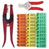 MINYULUA Sheep Ear Tag Plier Kit 300pc 1-100 Number Plastic Livestock Ear Tag with Ear Tags Tool and Animal Tagging Plier Marker Applicator for Goat Dog Cattle