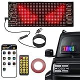 Mini Devil Eyes Light for Motorcycle, LED Sign for Car Flexible Programmable LED Matrix Panel,App & Remote Control, 6.81x2.76inch