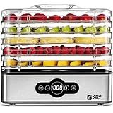 Magic Mill Food Dehydrator Machine | 5 Stackable Stainless Steel Trays Jerky Dryer with Digital Adjustable Timer & Temperature Control - Electric Food Preserver for Fruits, Veggies, Meats & Dog Treats