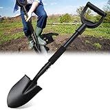 Shovel, Garden Shovel for Digging, 31 inch Small Shovels Heavy Duty Portable Mini Spade with Curved D-Handle for Gardening, Digging, Camping, Car, Kids Sand Beach Shovels