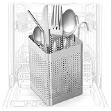 Dishwasher Chopstick Basket – 2.75" x 2.75" x 3.93" Stainless Steel Utensil Holder, Rust-Resistance Chopstick Holder for Dishwasher Basket – Hanging Caddy for Organizing Chopsticks, Straws & Teaspoons