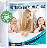 Utopia Bedding Waterproof Mattress Protector Queen Size, Zippered Mattress Encasement Bed Bug and Dust Mite Proof, Absorbent Six-Sided Mattress Cover