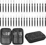 Terminal Removal Tool Kit 36 Pcs Depinning Tool Electrical Connector Pin Removal Tool Kit Pin Extractor Tool Set Wire Terminal Release Tool for Automotive Car Household Devices - Black