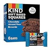 KIND Soft Baked Squares, Chocolate Almond Flour Brownie, Healthy Snack Bars, Gluten Free, 5g Protein, 6 Count