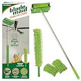 Blade Maid Ceiling Fan Blade Cleaner & Duster | Extendable Pole for High Ceilings, Moldings, Blinds, Walls & Cars, Corner Cleaning Tool, with Reusable Microfiber Pads | Size 3 feet (Pack of 1)