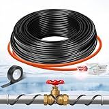 (3FT-200FT)Pipe Heating Cable for Pipe Freeze Protection, Heat Cable for Water Pipes, Heat Tape for Water Pipes, Plumbing Fixtures, Keeps Water Flowing at -40°F, 120V 5W/FT(3FT)