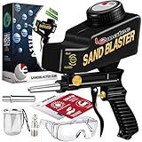 LE LEMATEC Portable Sand Blaster Gun Kit for Rust Removal & Glass Etching - Requires 150PSI Air Compressor 4+ CFM for Detail Work & Small Projects - Steel Nozzle Black