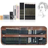 Drawing Pencils Sketch Pencil Art Supplies Set for Adults Beginners Professional Sketching Art Graphite Charcoal Blending Stump Pencils kit