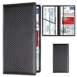 TOURSUIT Car Registration and Insurance Card Holder, Vehicle License Document Glove Box Compartment Organizer, Interior Car Accessories for Women Men Teens (Carbon Fiber Black)