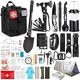 Survival Kit, 250Pcs Survival Gear First Aid Kit with Molle System Compatible Bag and Emergency Tent, Emergency Kit for Earthquake, Outdoor Adventure, Hiking, Hunting, Gifts for Men Women