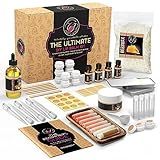 CraftZee 𝗣𝗥𝗘𝗠𝗜𝗨𝗠 Lip Balm Making Kit. DIY Lip Gloss Pack, Natural Beeswax, Shea Butter, Sweet Almond Oil, Essential Oils, Tools, Instruction Manual, Adult Craft Kit