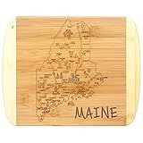 Totally Bamboo A Slice of Life Maine State Serving and Cutting Board, 11" x 8.75"