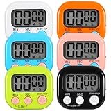 6 Pack Multi-Function Electronic Timer, Learning Management, Suitable for Kitchen, Study, Work, Exercise Training, Outdoor Activities(not Including Battery)