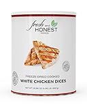 Fresh and Honest Foods Freeze Dried Chicken Dices 16.96 OZ #10 Can/Pre-Cooked Meat for Home Meals, Camping, Food Storage and Emergency Survival.