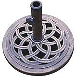 DC America UBP18181-BR 18-Inch Cast Stone Umbrella Base, Made from Rust Free Composite Materials, Bronze Powder Coated Finish