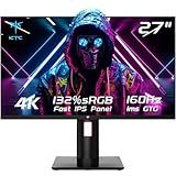 KTC 27" 4K UHD 144Hz Gaming Monitor - Fast IPS Panel 160Hz 1ms GTG, HDR400 132% sRGB, HDMI2.1/DP1.4, VESA Mount, Height/Tilt/Pivot/Swivel Stand, Vertical Monitor Ideal for Gamers, Designers