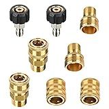 Tool Daily Pressure Washer Adapter Set, M22 14mm to 3/8" Quick Connect Kit for Power Washer, 3/4 Inch to 1/2" Quick Disconnect, 8 Pack