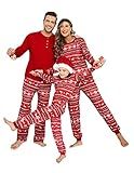 Ekouaer Family Christmas Pajamas Matching Sets Womens Mens Pjs Long Sleeve Sleepwear Holiday Lounge Sets Red 2XL