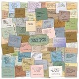 240PCS Vintage Motivational Quote Stickers, Typewriter Style Scrapbook Stickers, Famous Words Literary Inspirational Journaling Sticker Planner Bullet Journal Supplies