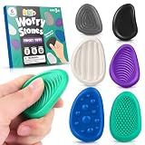 Fidget Toys Adults Sensory Stone: 6 Pack Textured Worry Stone for Autism Kids Calming Down - Fidget Stress Toys for Stress Relief - Small Students Prizes Fidget Toys