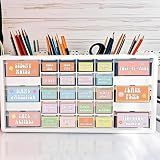 54Pcs Teacher Toolbox Labels Classroom Decoration Self-AdhesiveSmile Face Toolbox Sticker Pastel Tool Box Storage Decal Boho Groovy Retro Organizer Container Decor for Back to School Teacher Supplies