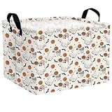 ASKETAM Large Halloween Basket Gift Cute Ghost Parties Decor Kid Trick or Treat Basket for Boys and Girls Rectangular Storage Bin Box (Ghost Basketball)