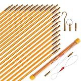 KOOTANS 22FT Fiberglass Electrical Wire Running Kit Wire Fishing Tools Fish Tape Wire Puller Through Wall Cable Snake Fish Rods Kit with Different Attachments