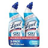 Lysol Toilet Bowl Cleaner Gel, For Cleaning and Disinfecting, Bleach Free, Ocean Fresh Scent, 24oz (Pack of 2)