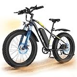VARUN E Bikes for Men - Peak 750W Ebikes for Adults - Fat Tire Electric Bike Up to 25MPH 60+ Miles with 48V 13AH Removable Battery - 26" Electric Mountain Bike Features 7-Speed, Lockable Suspension