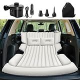 Chsuiwe SUV Air Mattress, Thickened Car Air Mattress with Electric Pump, Air Mattress for SUVs with 2 Pillows, Flocking Inflatable Bed for Cars, car Bed for SUV Trunk, Camping Road Trip (Gray)