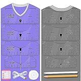 Vowlove Tshirt Ruler Guide Vinyl Alignment - T Shirt Measure Ruler Guide Shirt Measurement Centering Tool Heat Press Screen Printing Embroidery Accessories Sublimation Blanks Product V-Neck Front Back