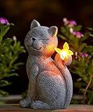 Nacome Cat Outdoor Statues for Garden: Outside Decor with Butterfly Clearance for Yard Art Lawn Ornaments Porch Patio Balcony Home House for Grandma Mom Women