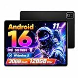 TT.KIDS 2026 Latest 11 Inch Android 16 Tablet, Tablet with 30GB RAM+128GB ROM, 1TB Expandable, 1280 * 800 Eye-Care LCD Display, 7800mAh Battery, WiFi 6+BT5.4 Ultra-Thin Tablet for Study Entertainment